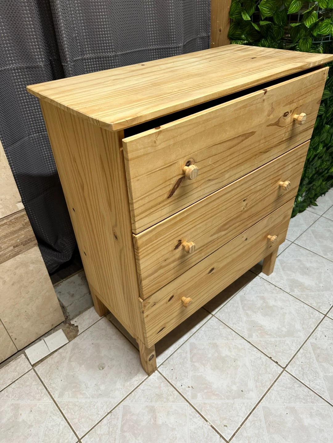 IKEA Real Natural Wood  Dresser with 3 Drawers - photo 2