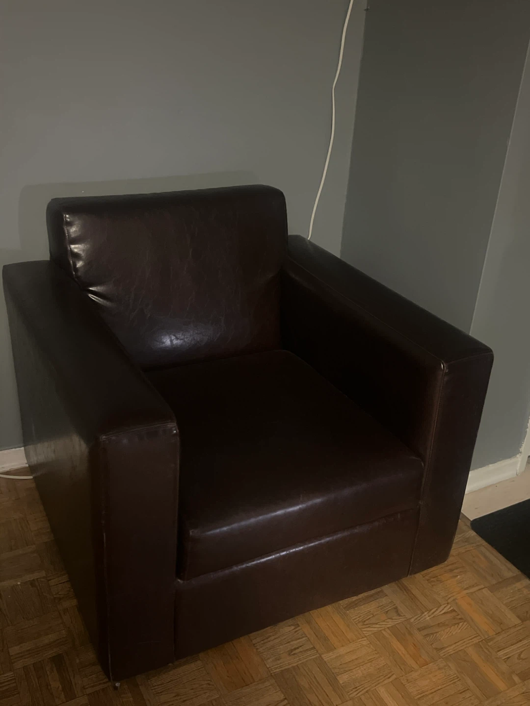 2 Brown Faux Leather Accent Chair - photo 4