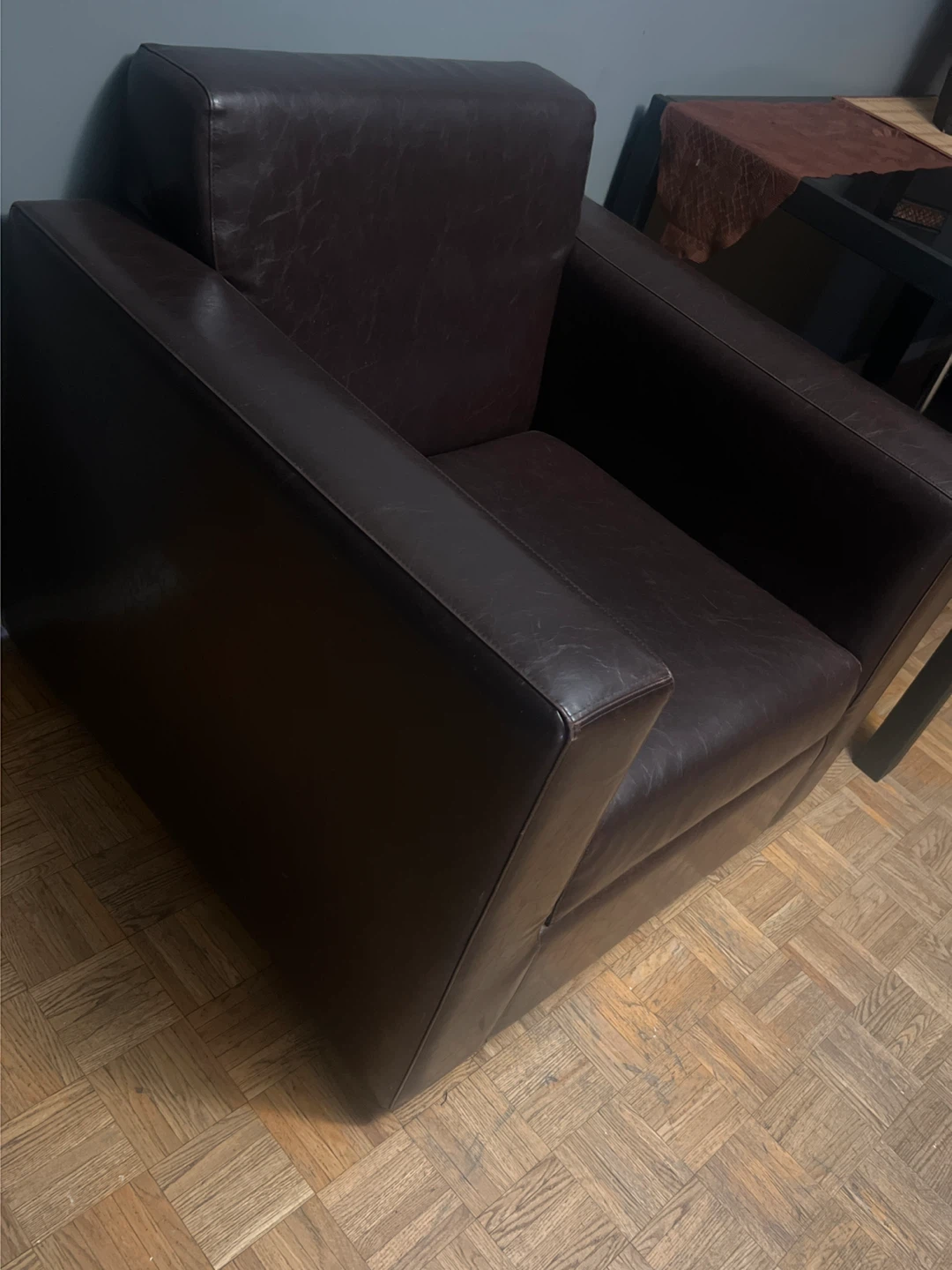 2 Brown Faux Leather Accent Chair - photo 2