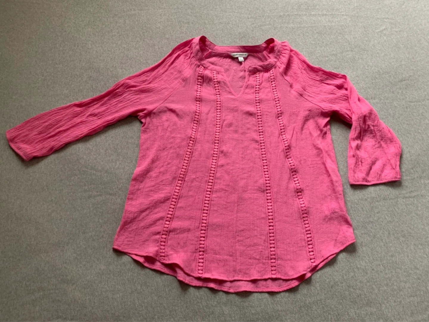 Women's Pink Textured Blouse - Size XL