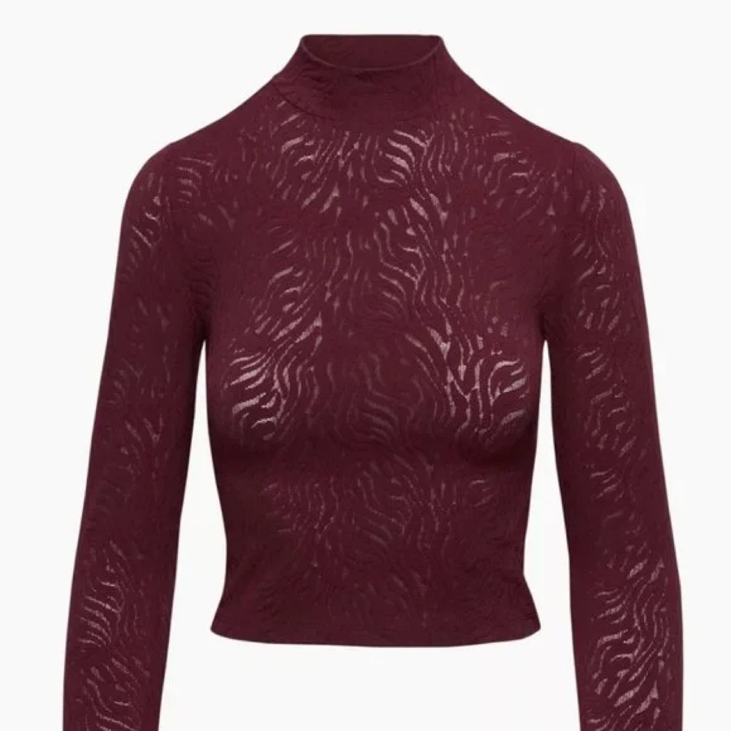 BABATON Shapelace Mockneck Longsleeve Size medium - burgundy