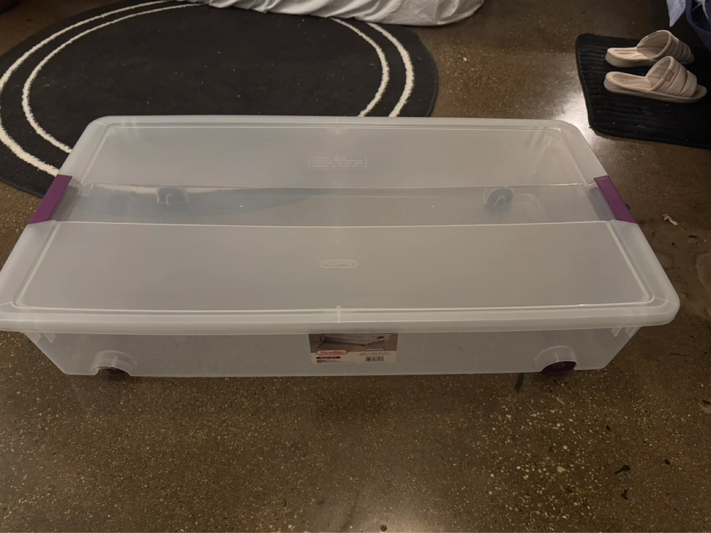 [Moving Sale] 60qt Underbed Storage Bin (1 Wheel Missing) - photo 2