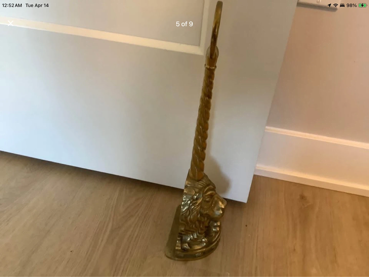 Antique/Vintage Brass Lion’s Head Door Stopper🐞 - photo 4