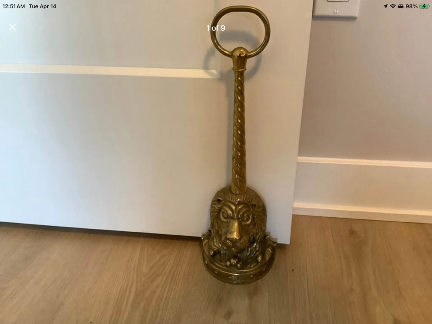 Antique/Vintage Brass Lion’s Head Door Stopper🐞