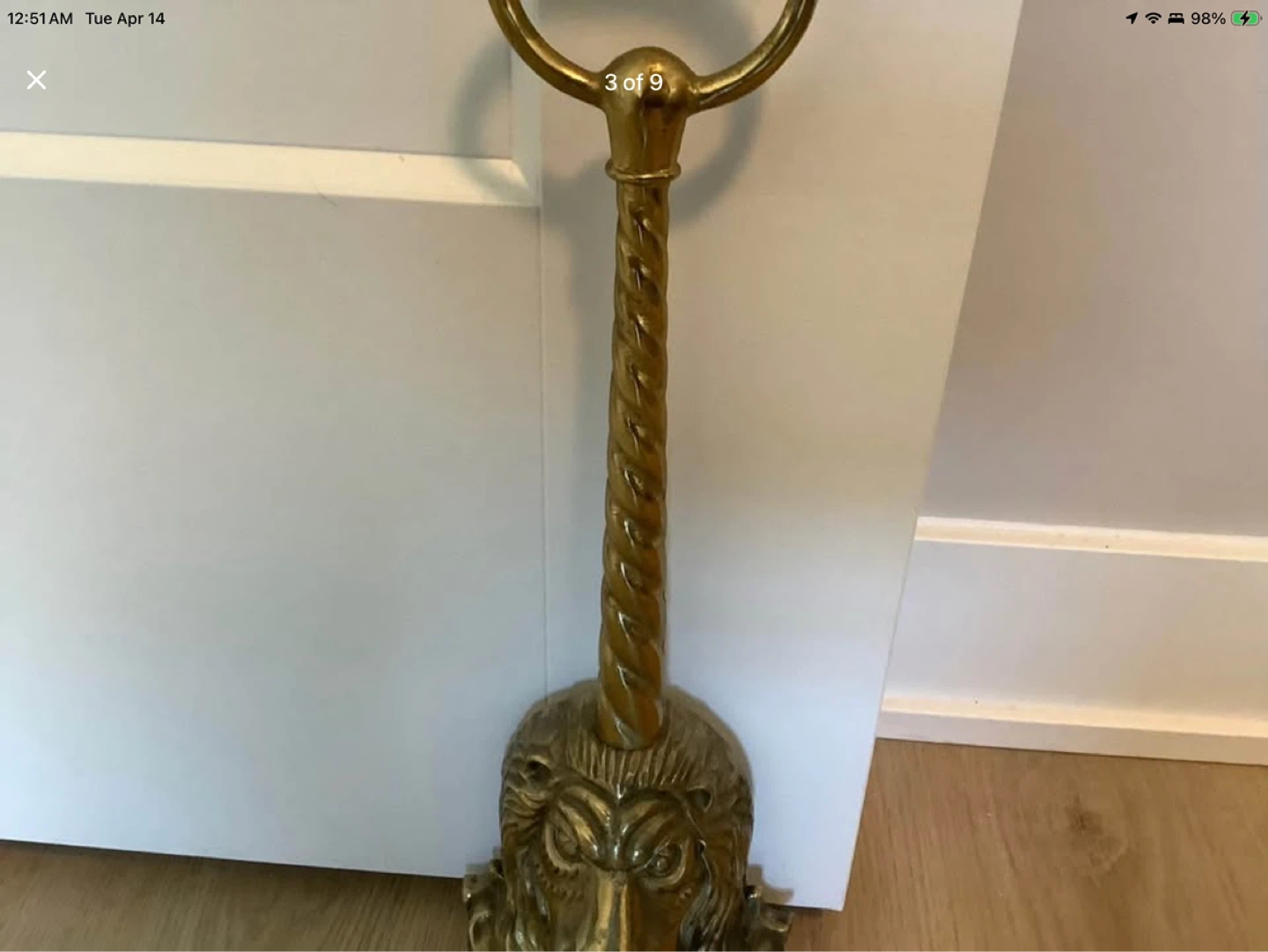 Antique/Vintage Brass Lion’s Head Door Stopper🐞 - photo 3