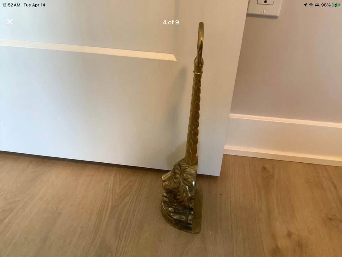 Antique/Vintage Brass Lion’s Head Door Stopper🐞 - photo 5