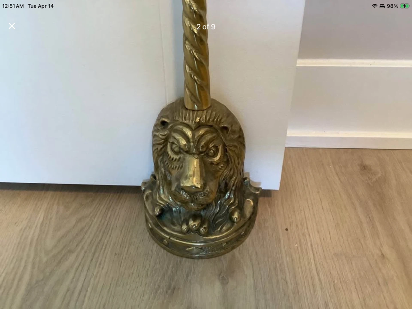 Antique/Vintage Brass Lion’s Head Door Stopper🐞 - photo 2