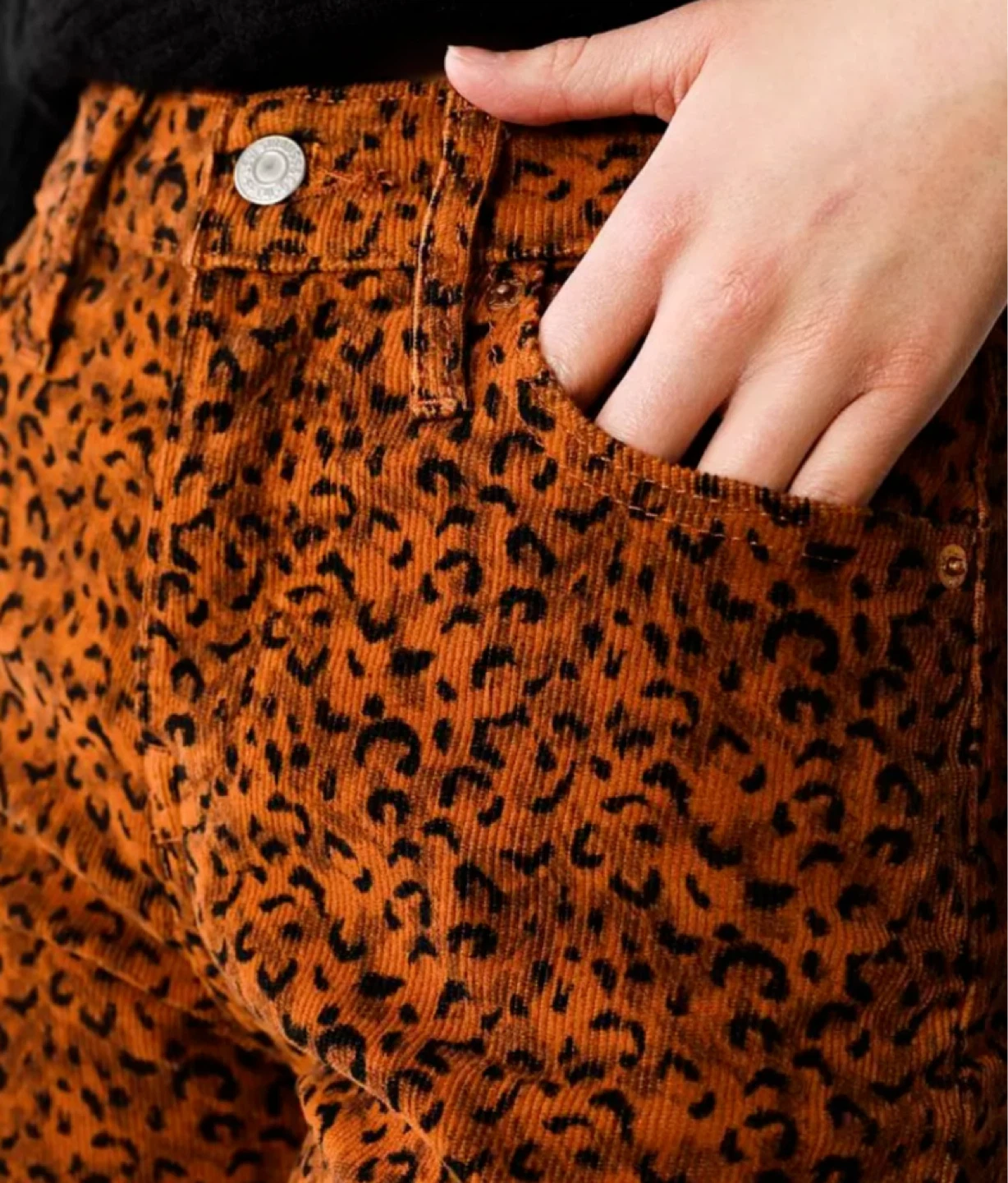 LEVIS wedgie high-rise corduroy jeans size 27 leopard ginger - photo 4