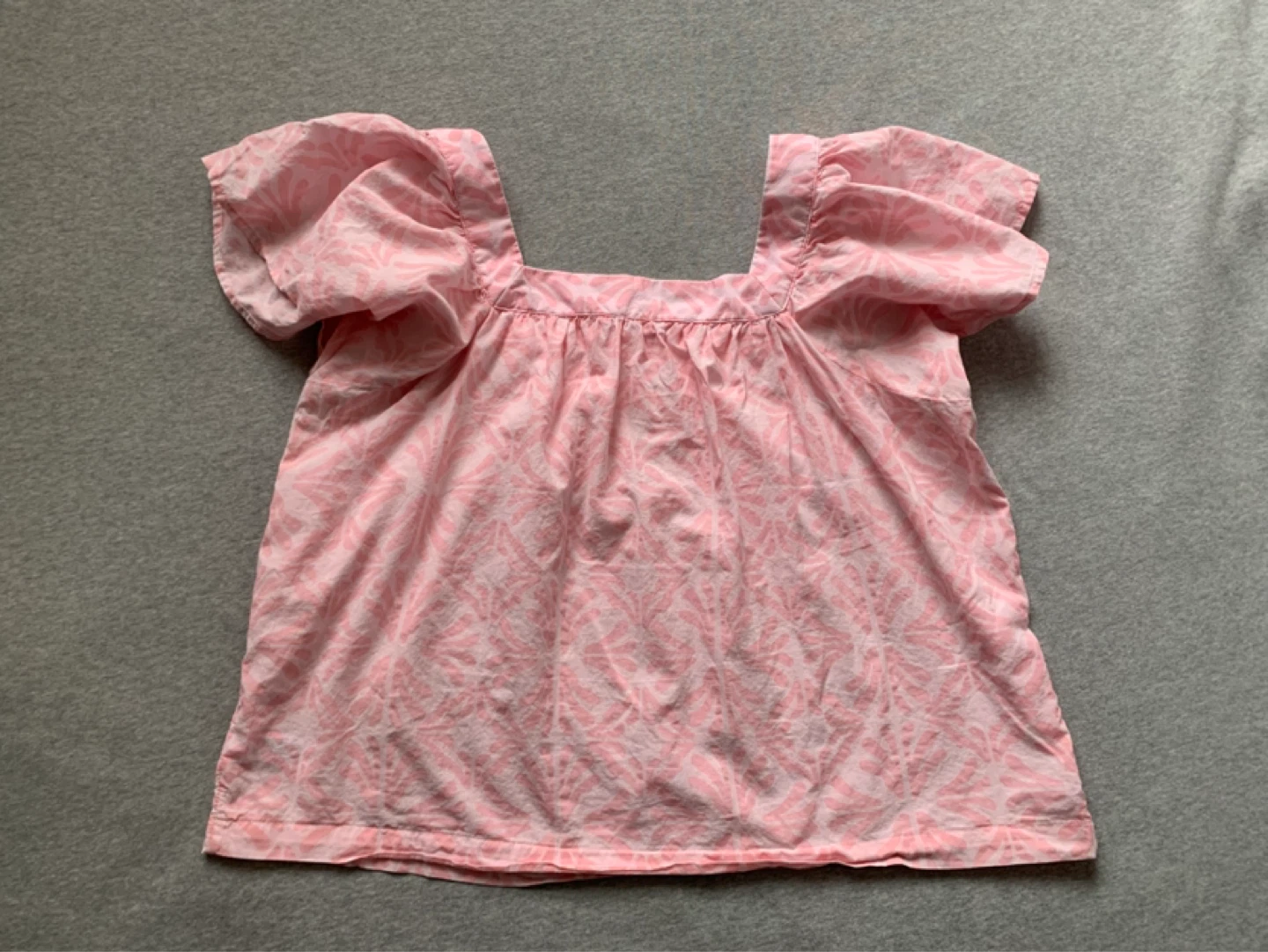 Pink Print Square Neck Top - Size Large - photo 2