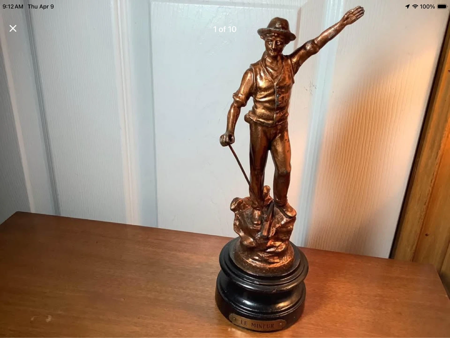 Art Nouveau French Spelter Sculpture “Le Mineur” 🐞
