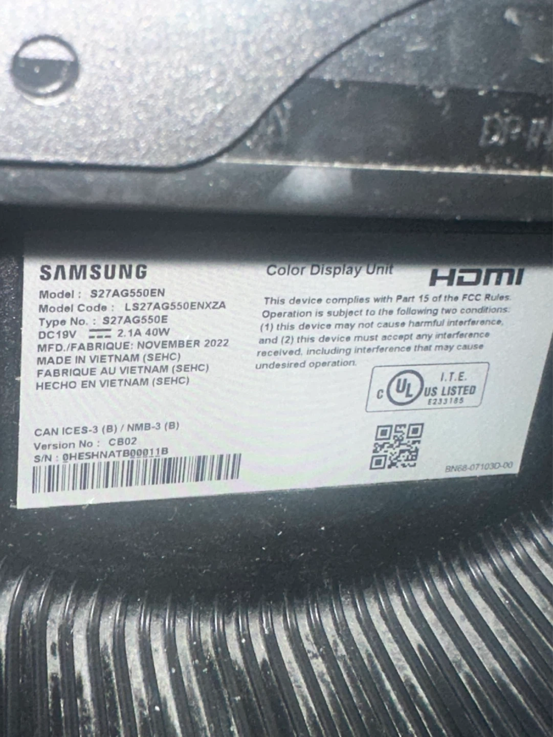 Samsung 27” 165Hz 2560 x 1440 Curved Gaming Monitor - photo 3