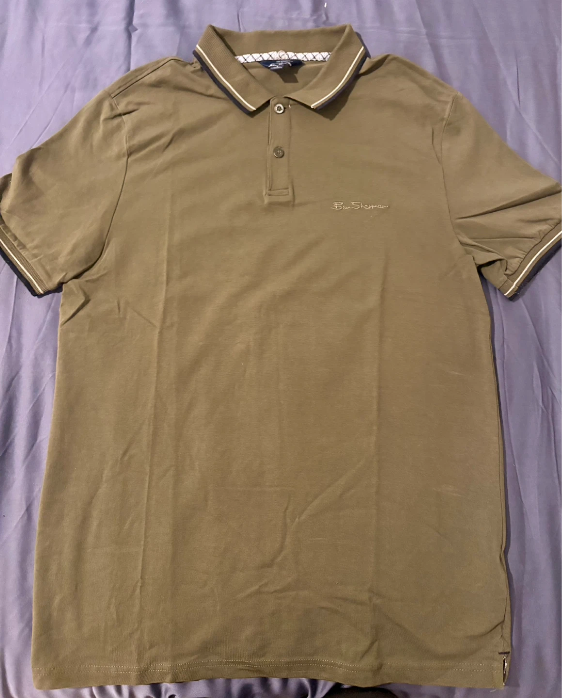 Ben Sherman Men's Short Sleeve Polo Shirt - Khaki - Size S - photo 2