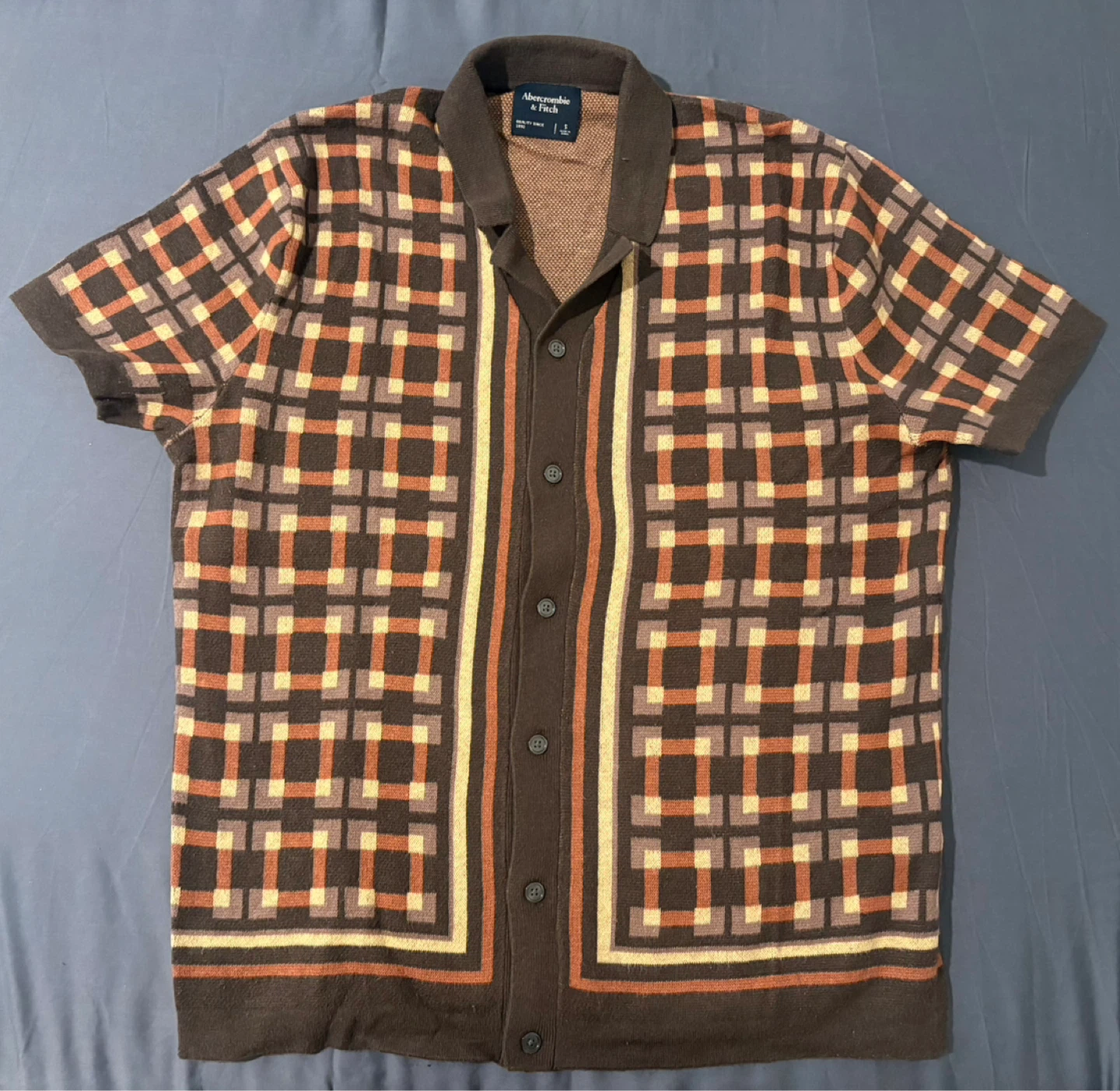Abercrombie & Fitch Men's Patterned Knit Shirt - Size S
