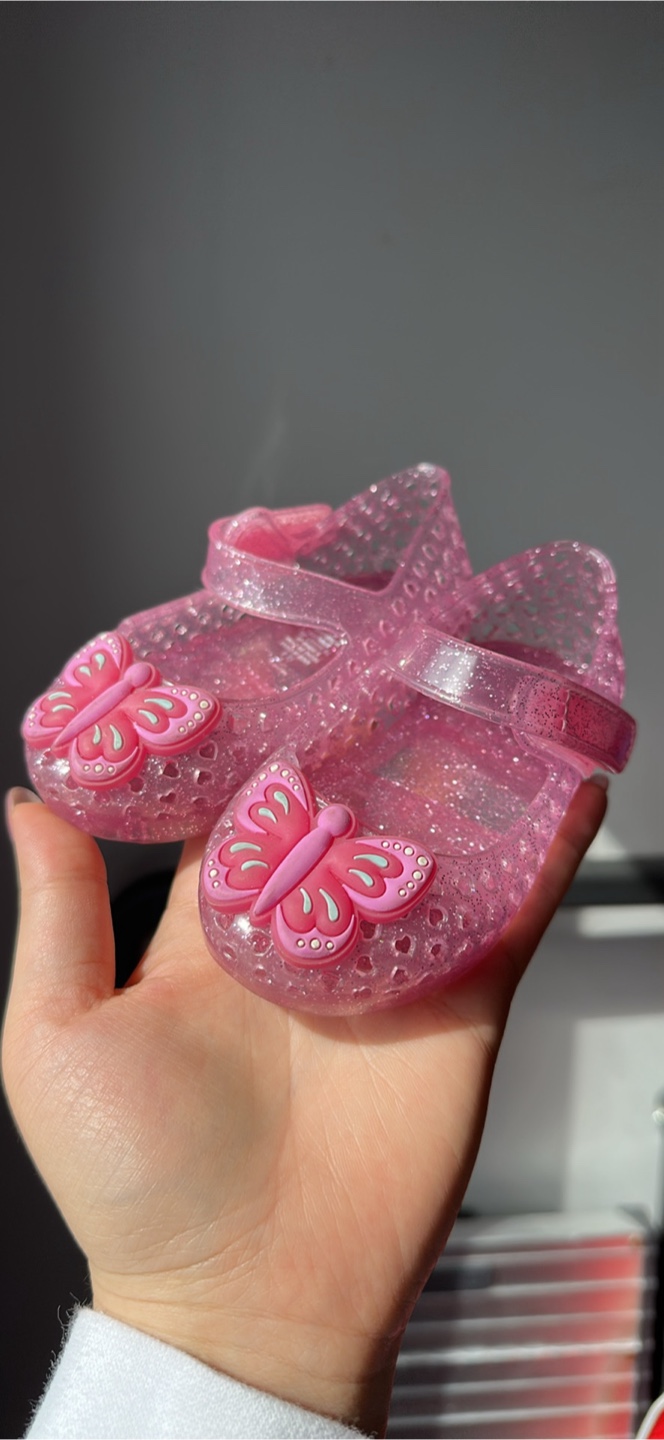 Pink Butterfly Size 5 Toddler Jelly sandals