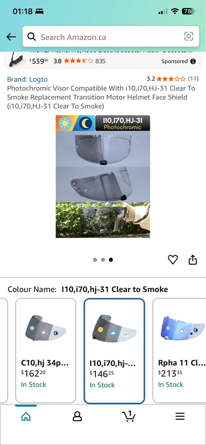 HJC helmet visor photo-chromatic (for i10,i70) - photo 2
