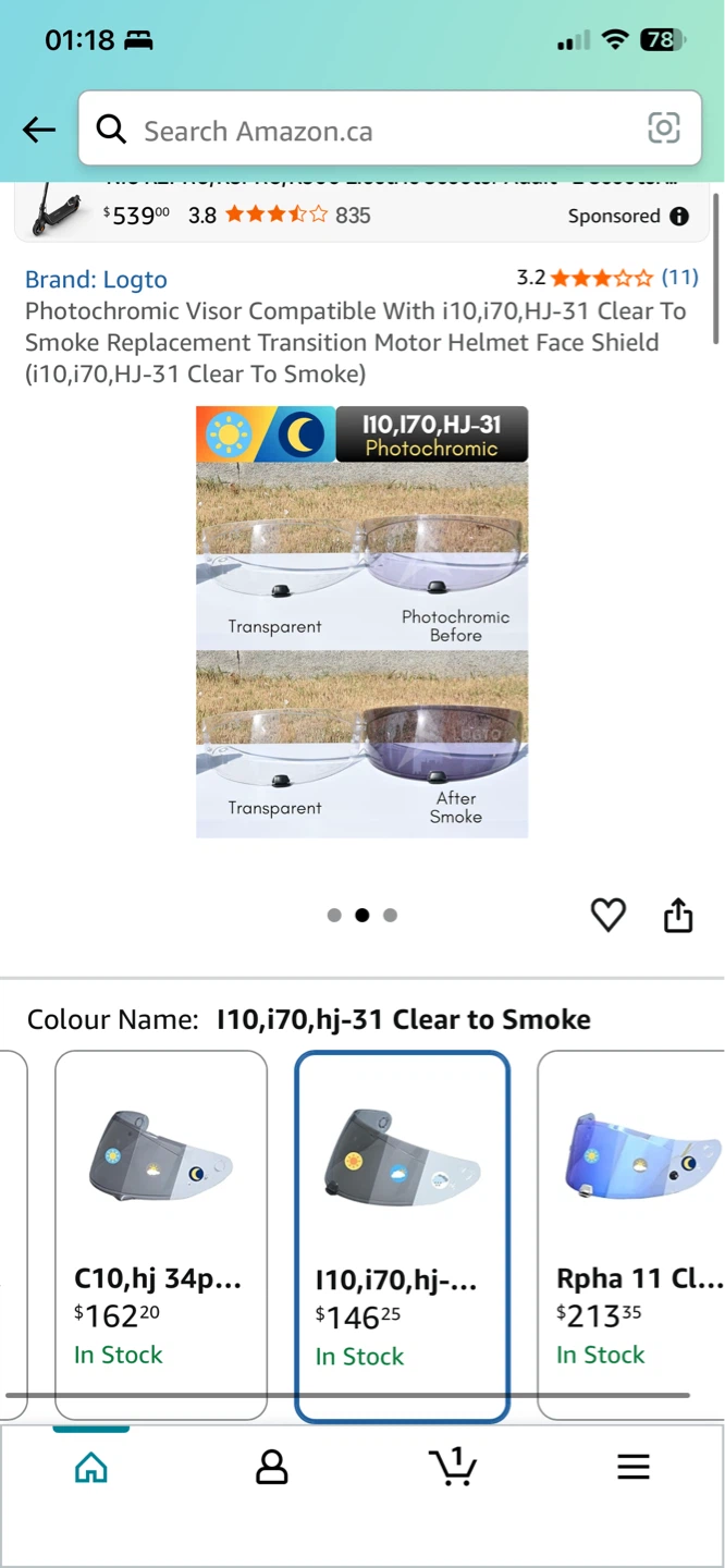 HJC helmet visor photo-chromatic (for i10,i70) - photo 3