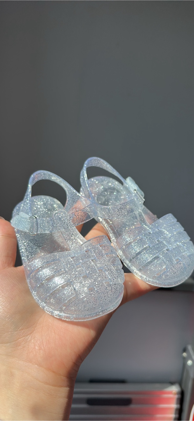 Silver Sparkle size 5 Toddler Jelly Sandals