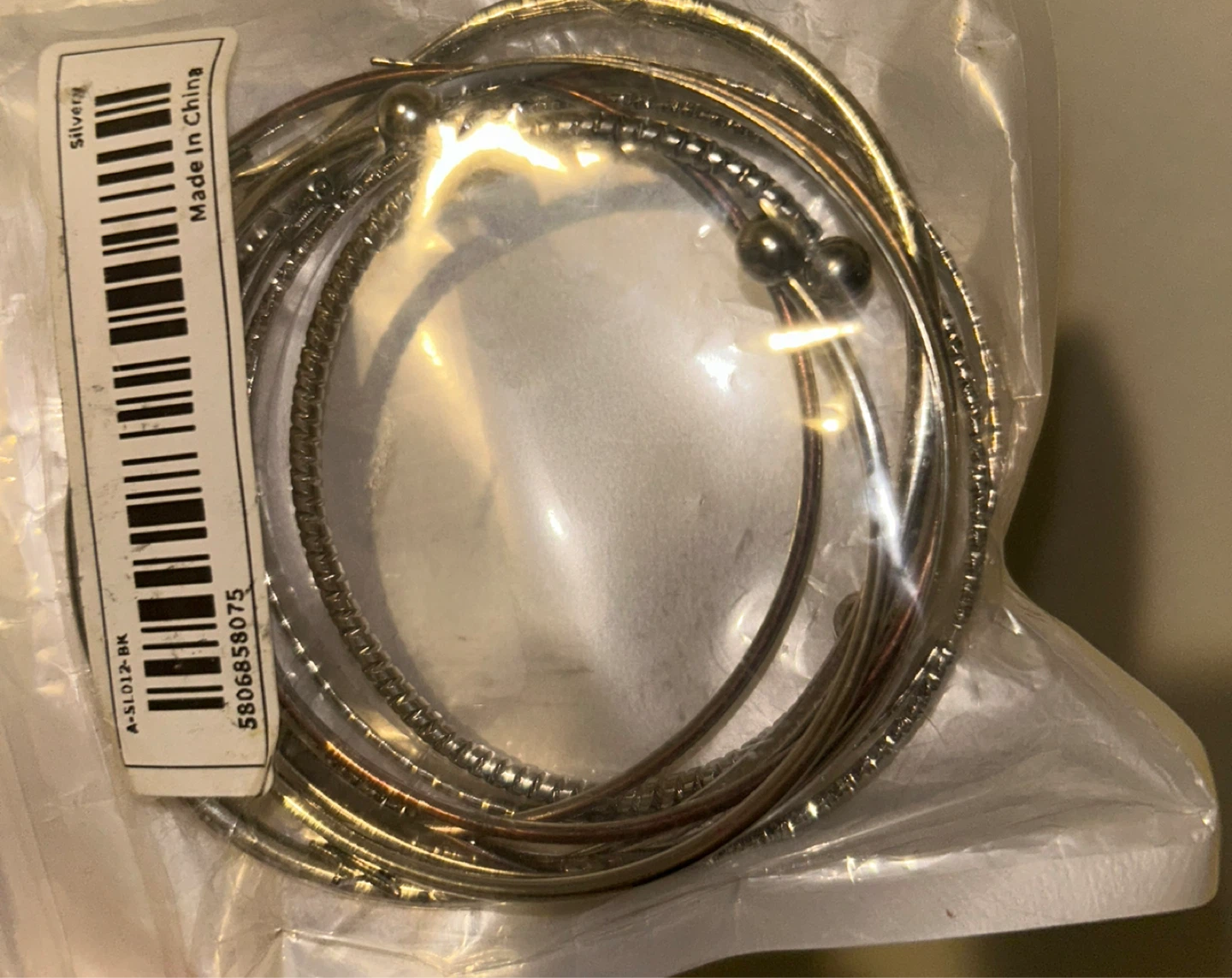 Silver Tone Bangle Bracelet Set - photo 3