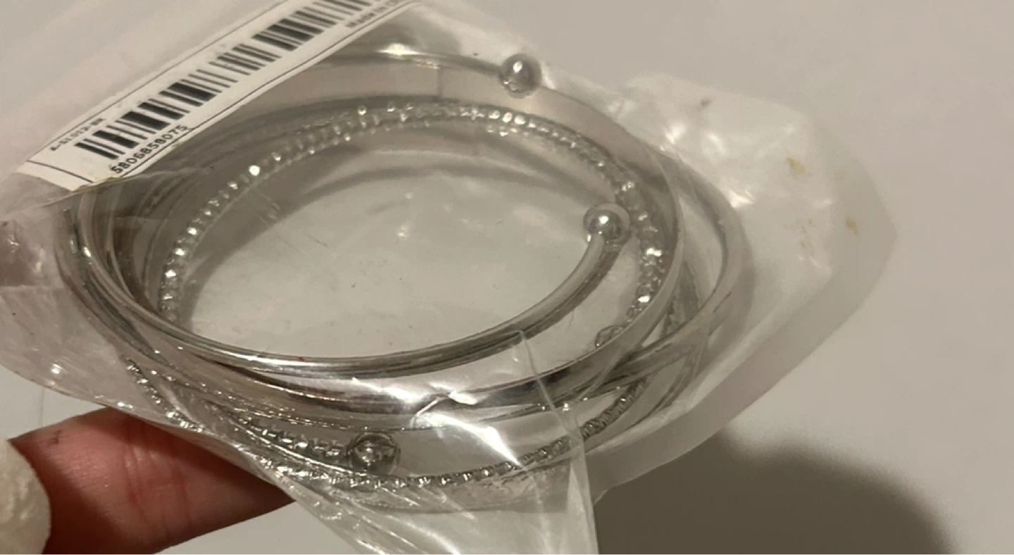 Silver Tone Bangle Bracelet Set