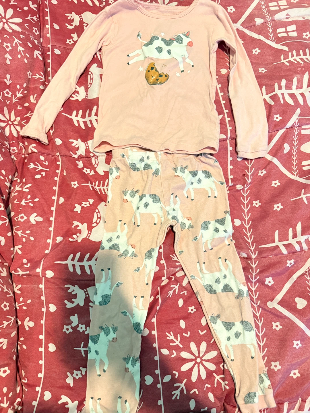Carter's Just One You Pink Cow Pajamas Size 3T