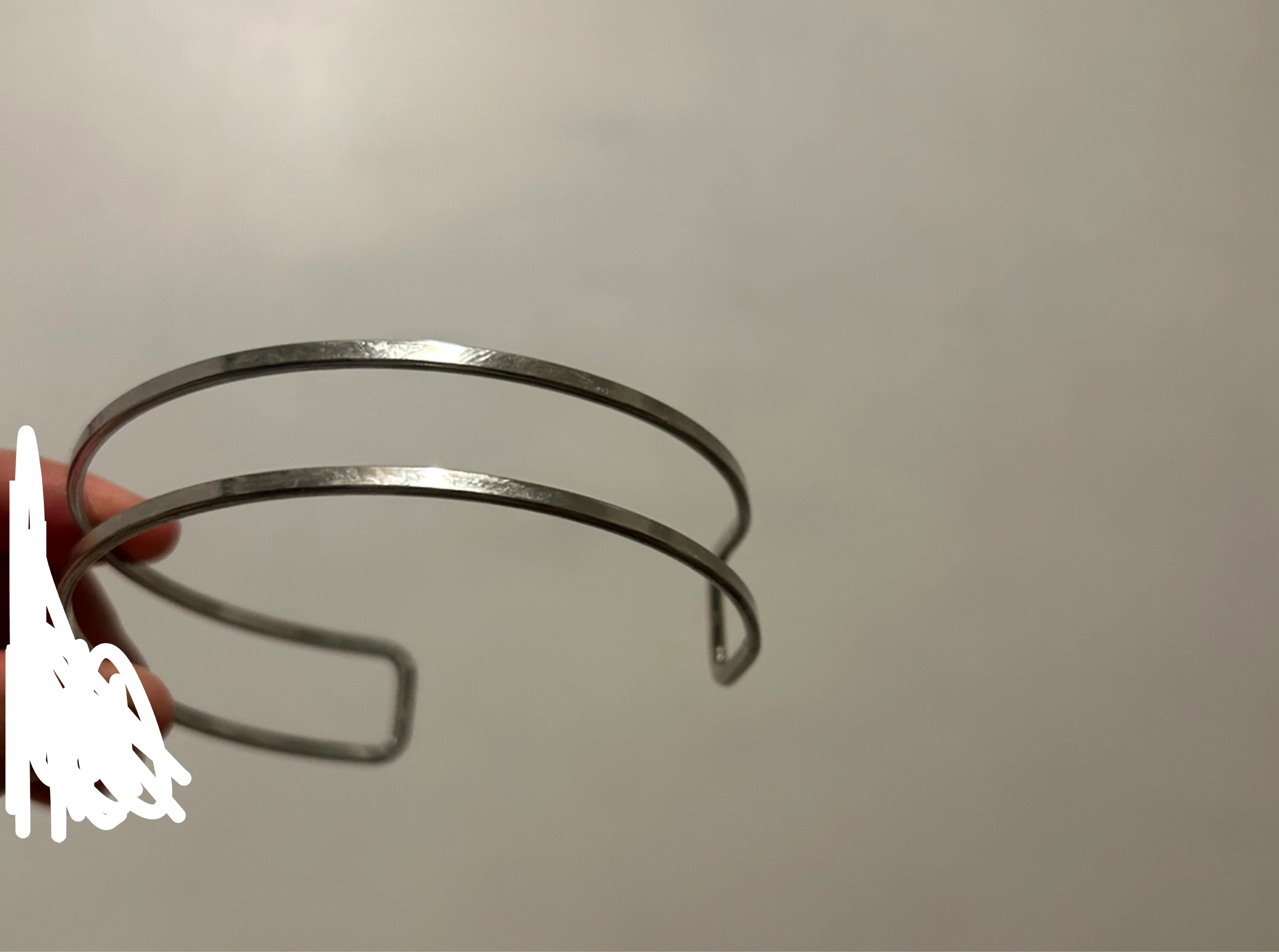 Silver-tone Double Band Cuff /ARM Bracelet