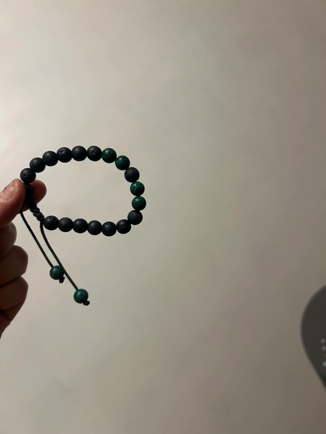 Adjustable Lava Stone and Malachite Beaded Bracelet - photo 2