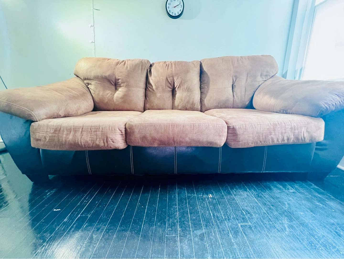 Brown Suede Sofa - photo 2