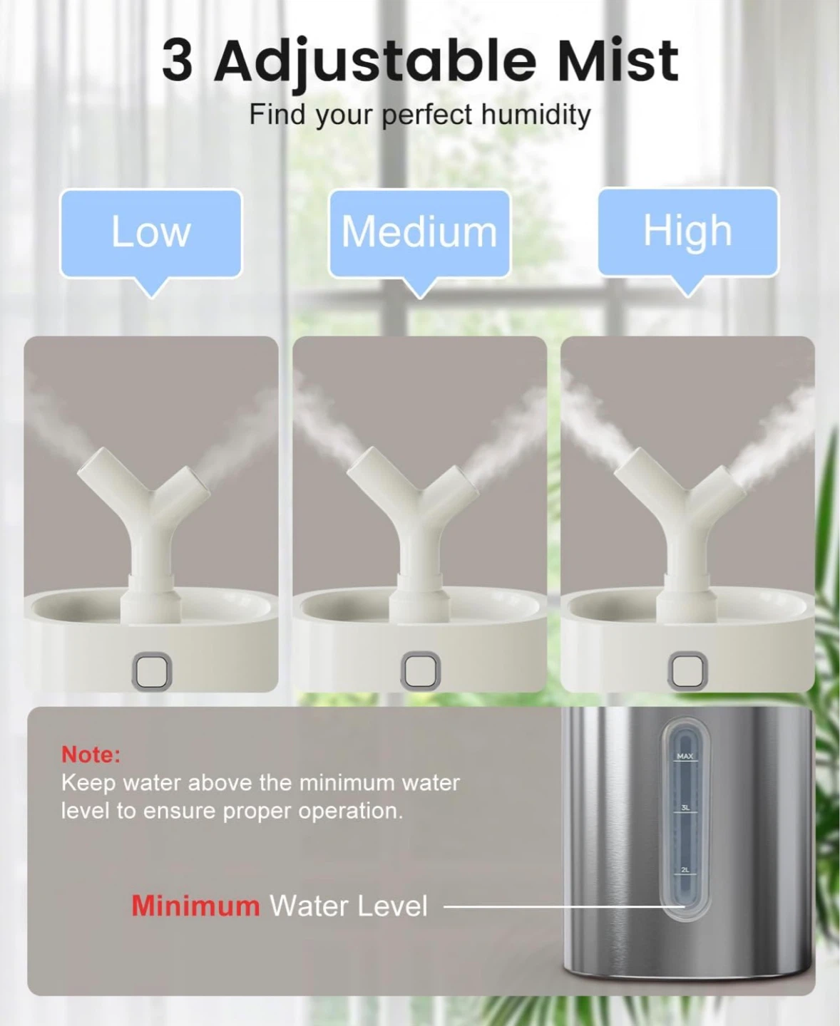 Feekaa stainless steel humidifier (4 litre tank/ 30 hours) - photo 3