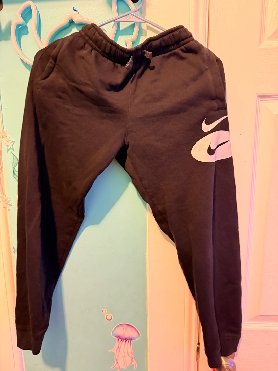 Nike Black Jogger Pants with Double Swoosh Logo