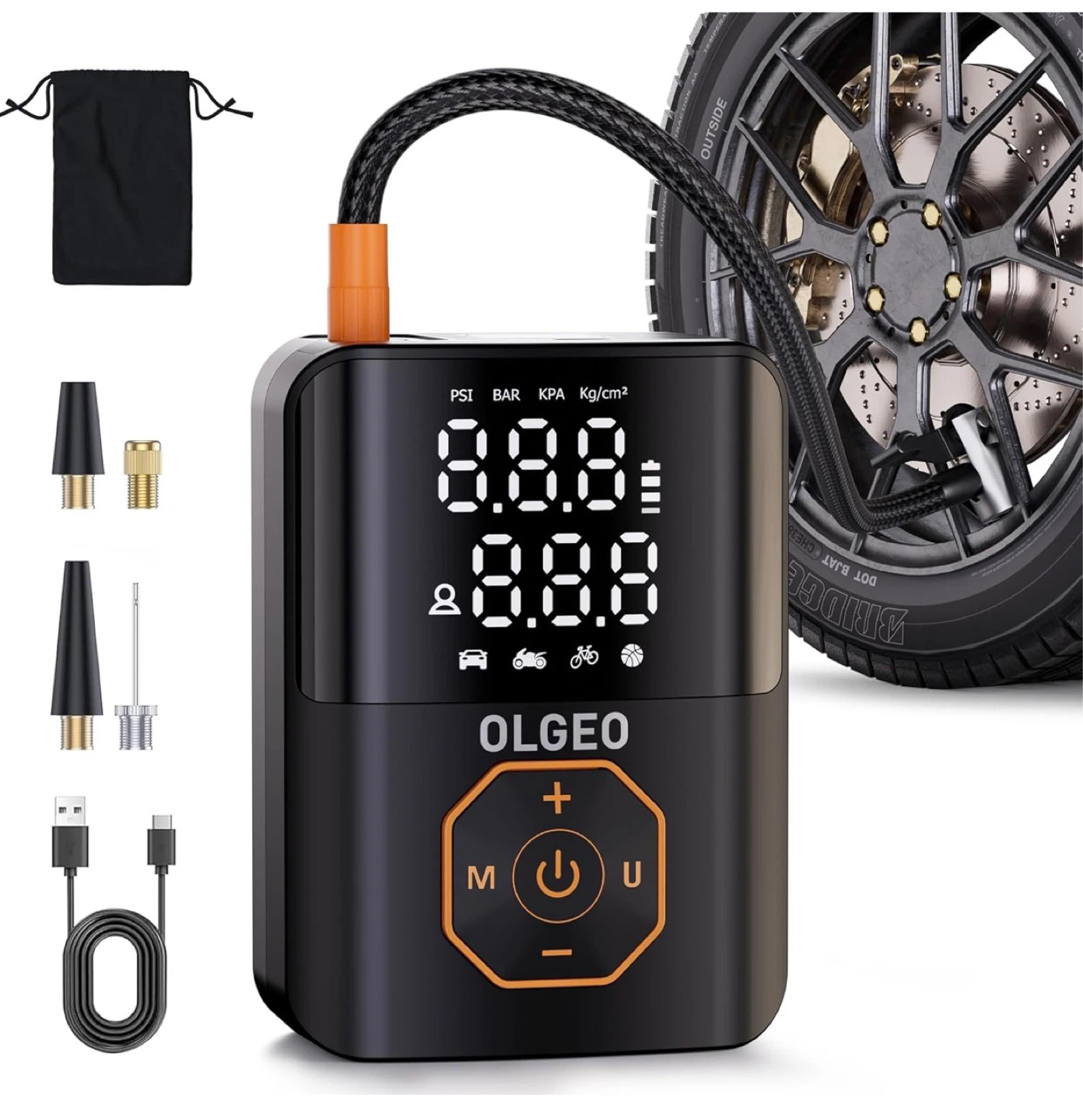 Olgeo rechargeable Tire Inflator (upto 160 psi)