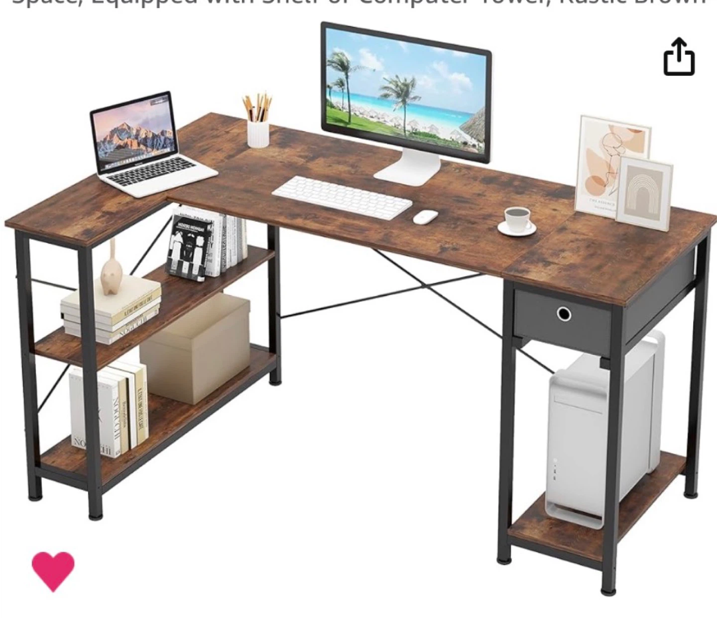 L-Shaped Computer Desk + Standing Desk Attachment - photo 2