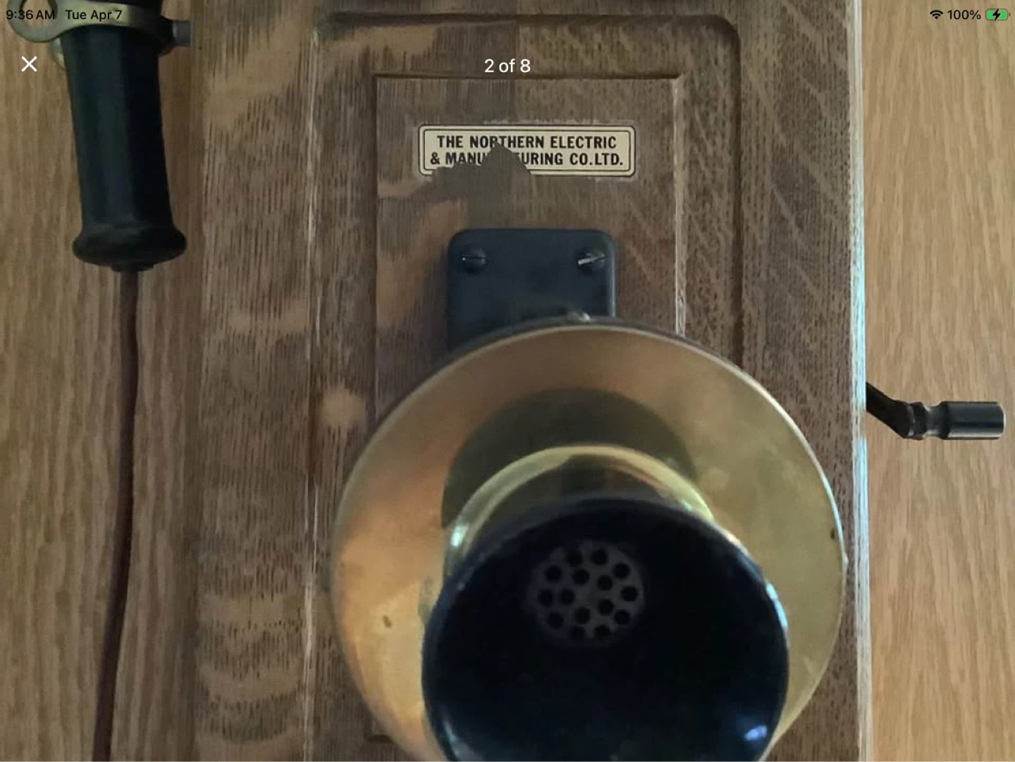 Ant “The Northern Elec & Man Co Ltd Oak Crank Wall Telephone 🐞 🐞 - photo 2