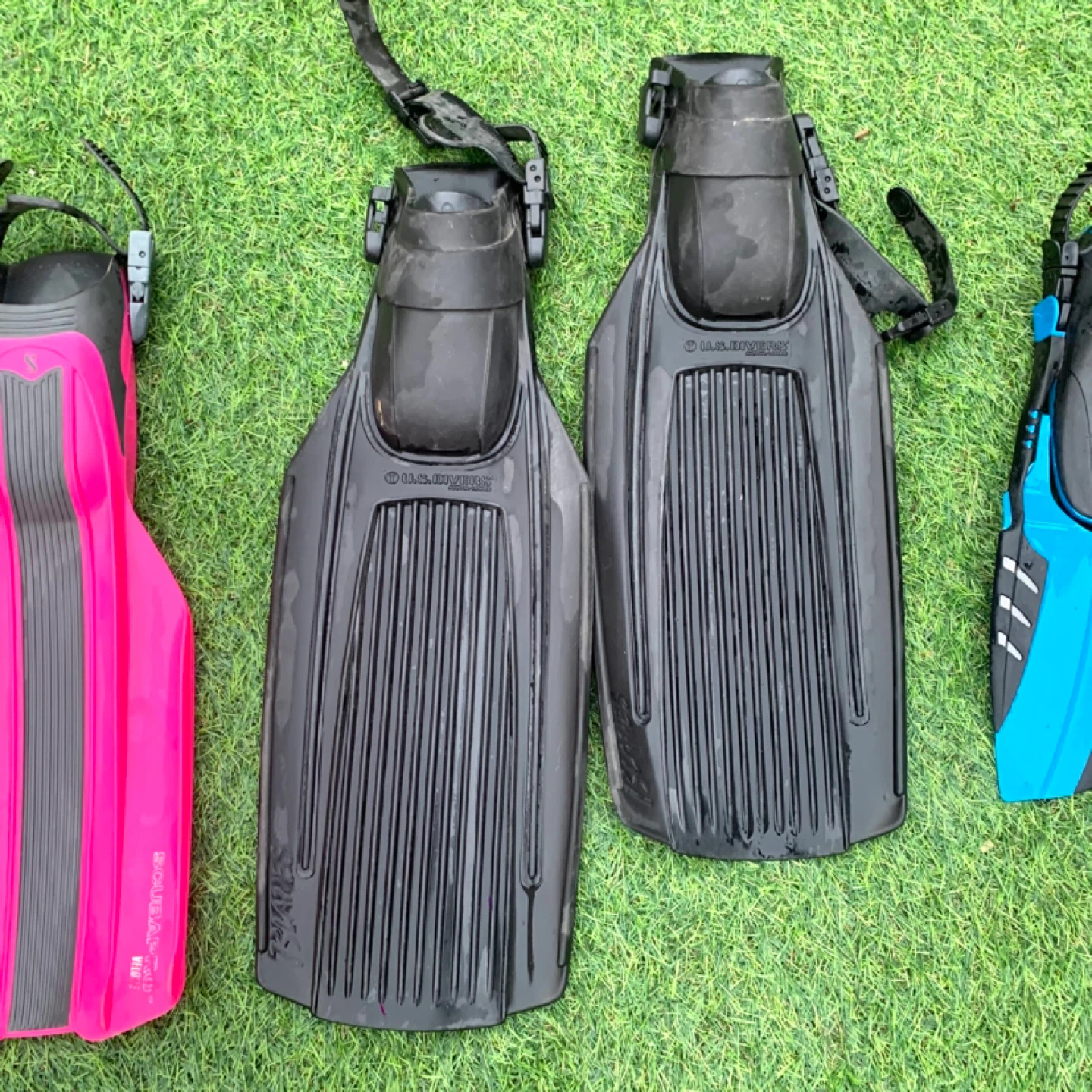 Scuba Fins Diving Swim Fins Set Snorkel Gear 3 Pairs - photo 4