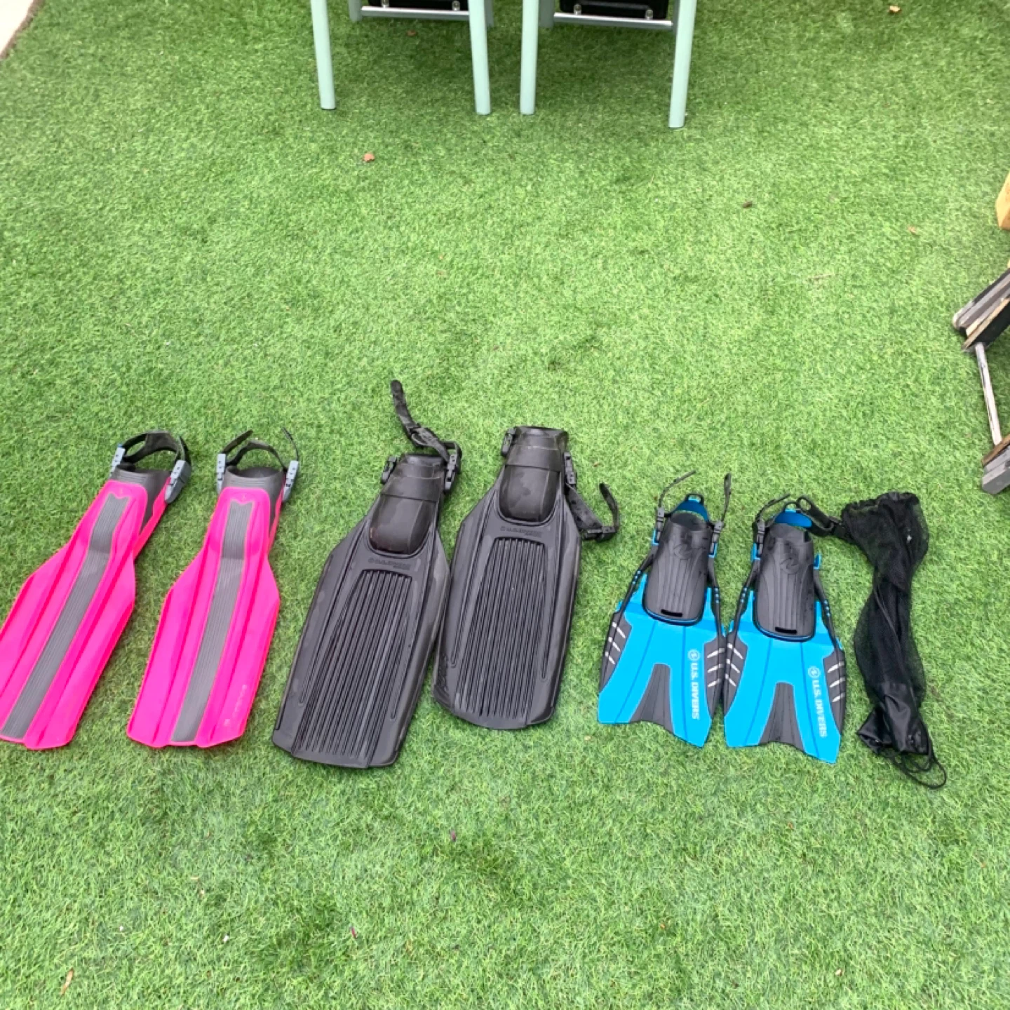 Scuba Fins Diving Swim Fins Set Snorkel Gear 3 Pairs - photo 2