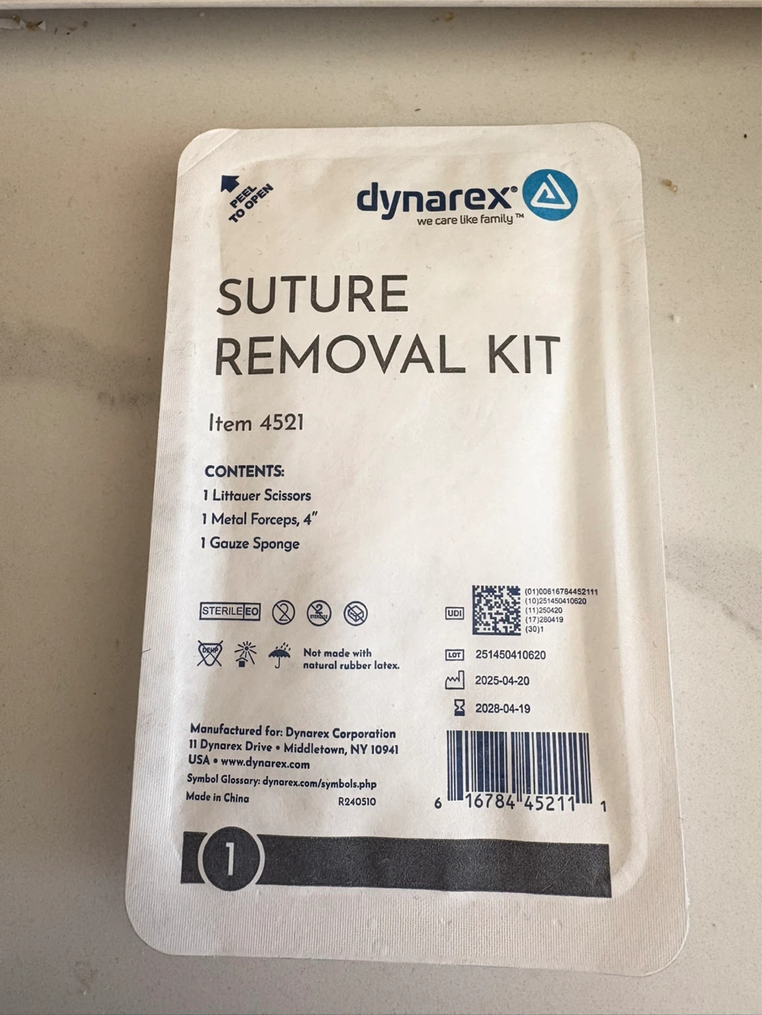 Dynarex Suture Removal Kit Item 4521
