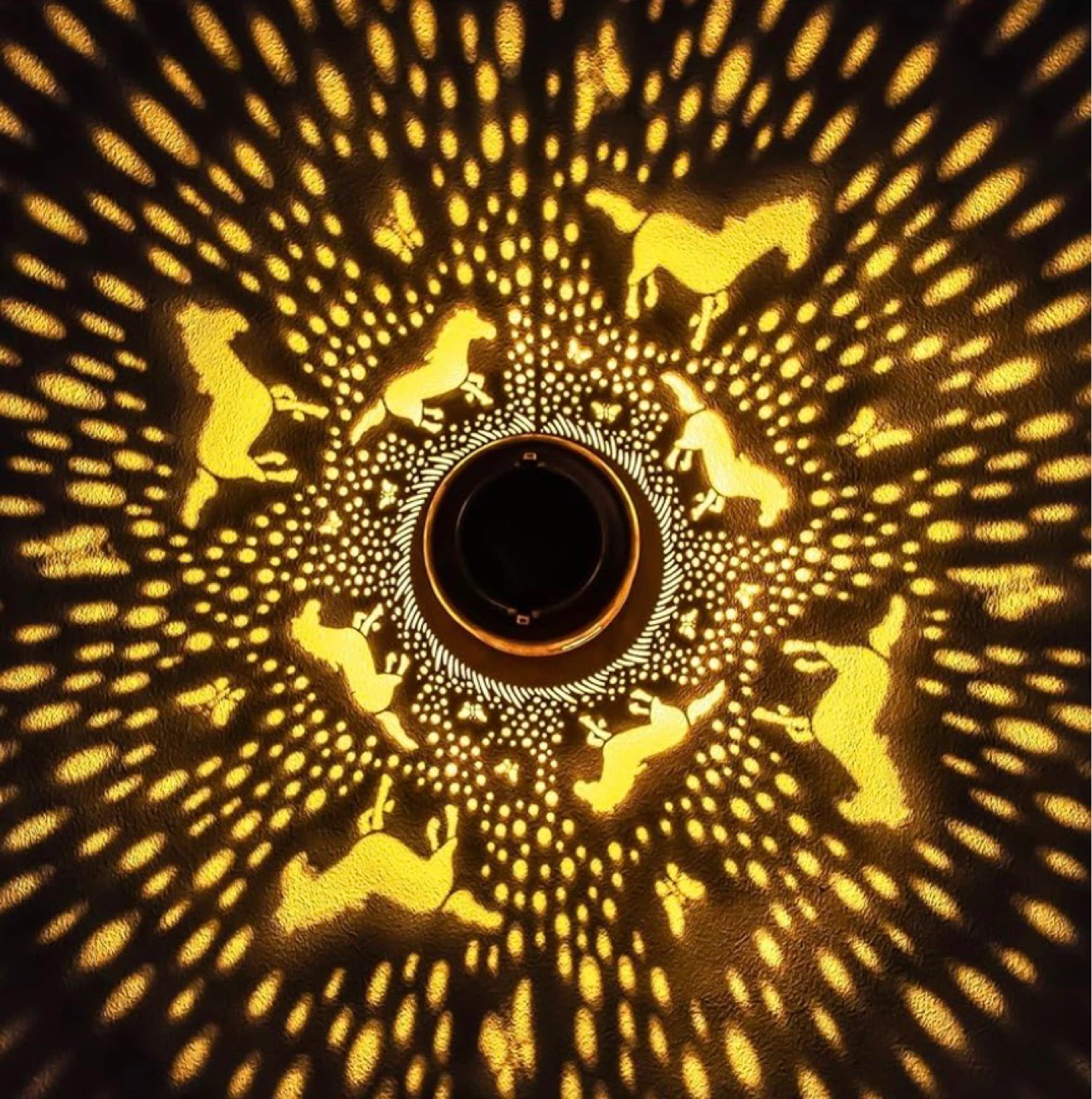 Copper Solar Lantern with Horse Design - photo 2