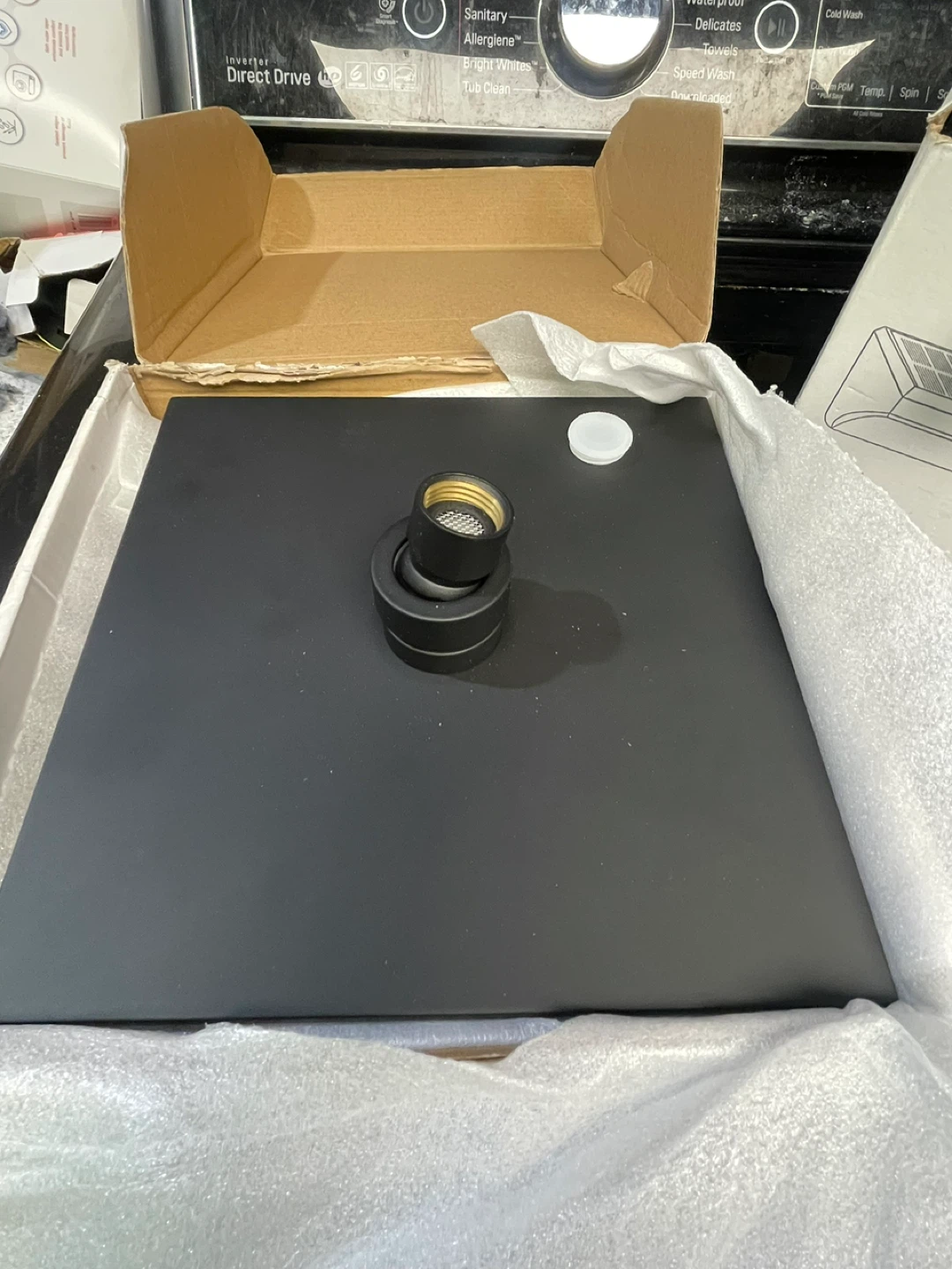 Black Square Rainfall Shower Head - photo 2