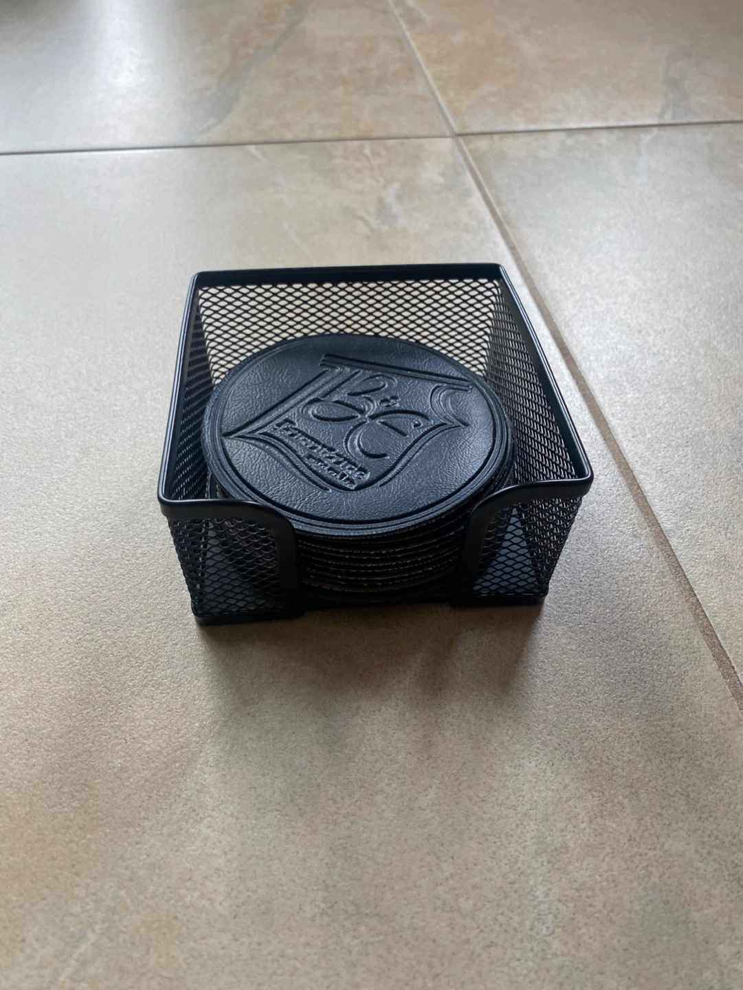 Set of 12 Leather Coasters with Caddy - photo 2