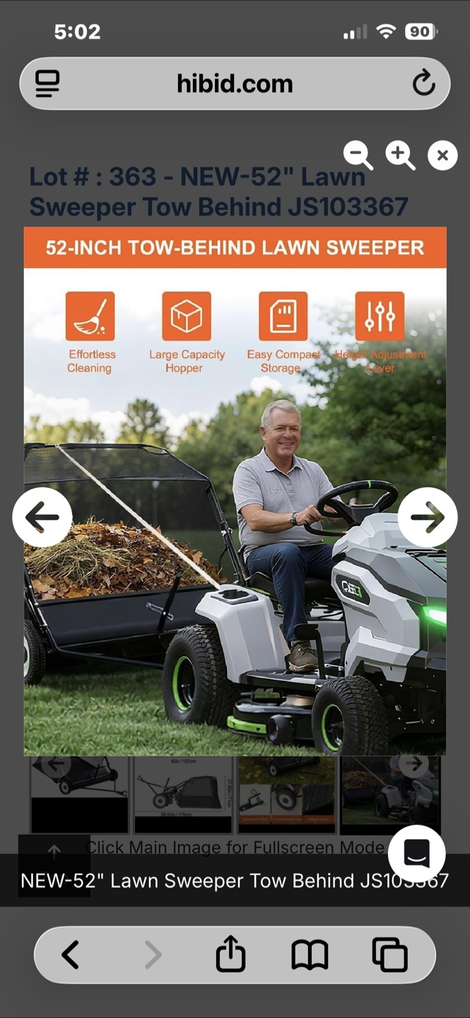 52-inch Tow Behind Lawn Sweeper