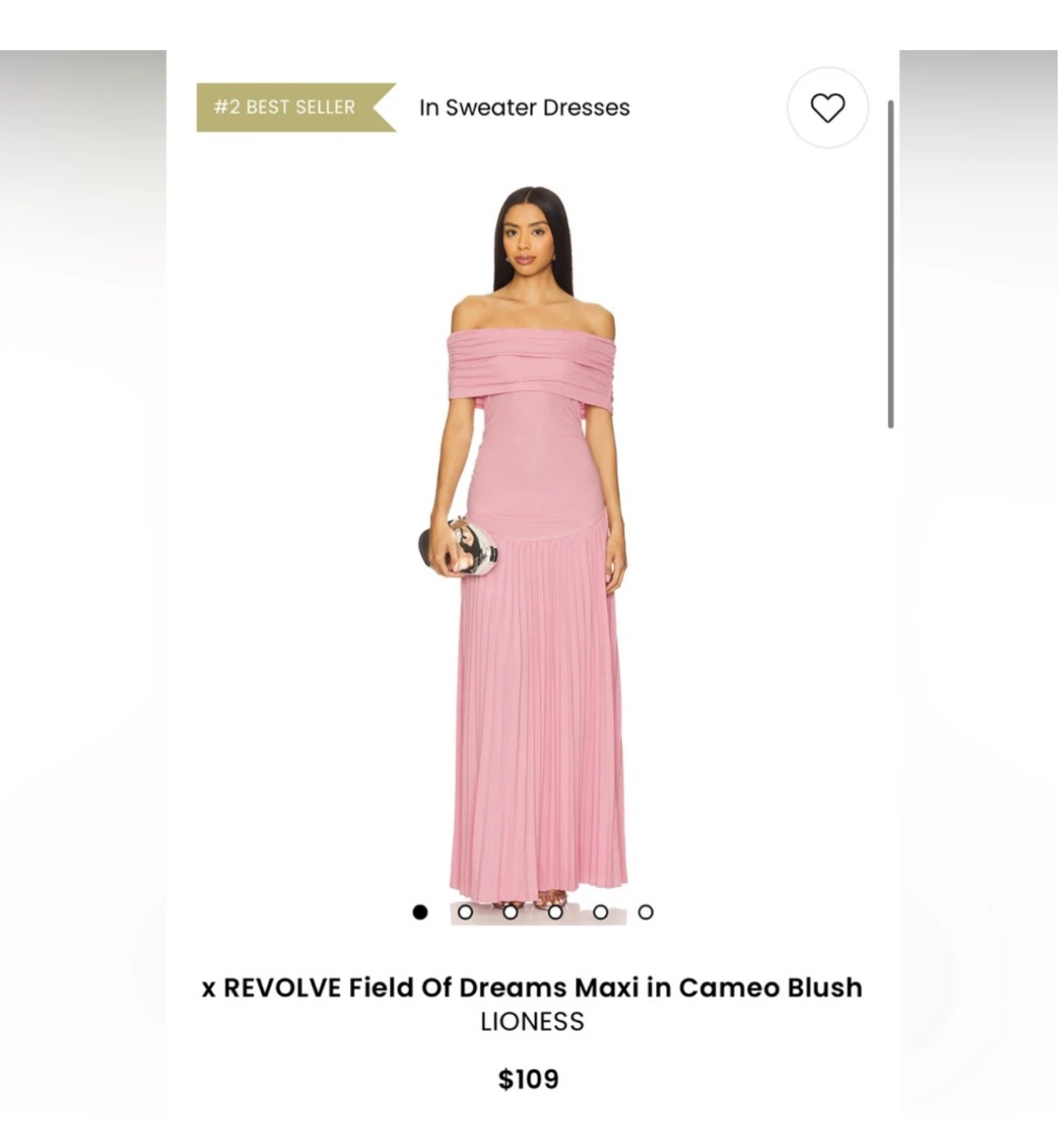 Lioness pink blush Off-Shoulder Maxi Dress baby shower - photo 2
