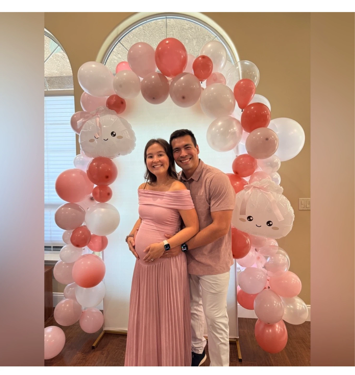 Lioness pink blush Off-Shoulder Maxi Dress baby shower - photo 4