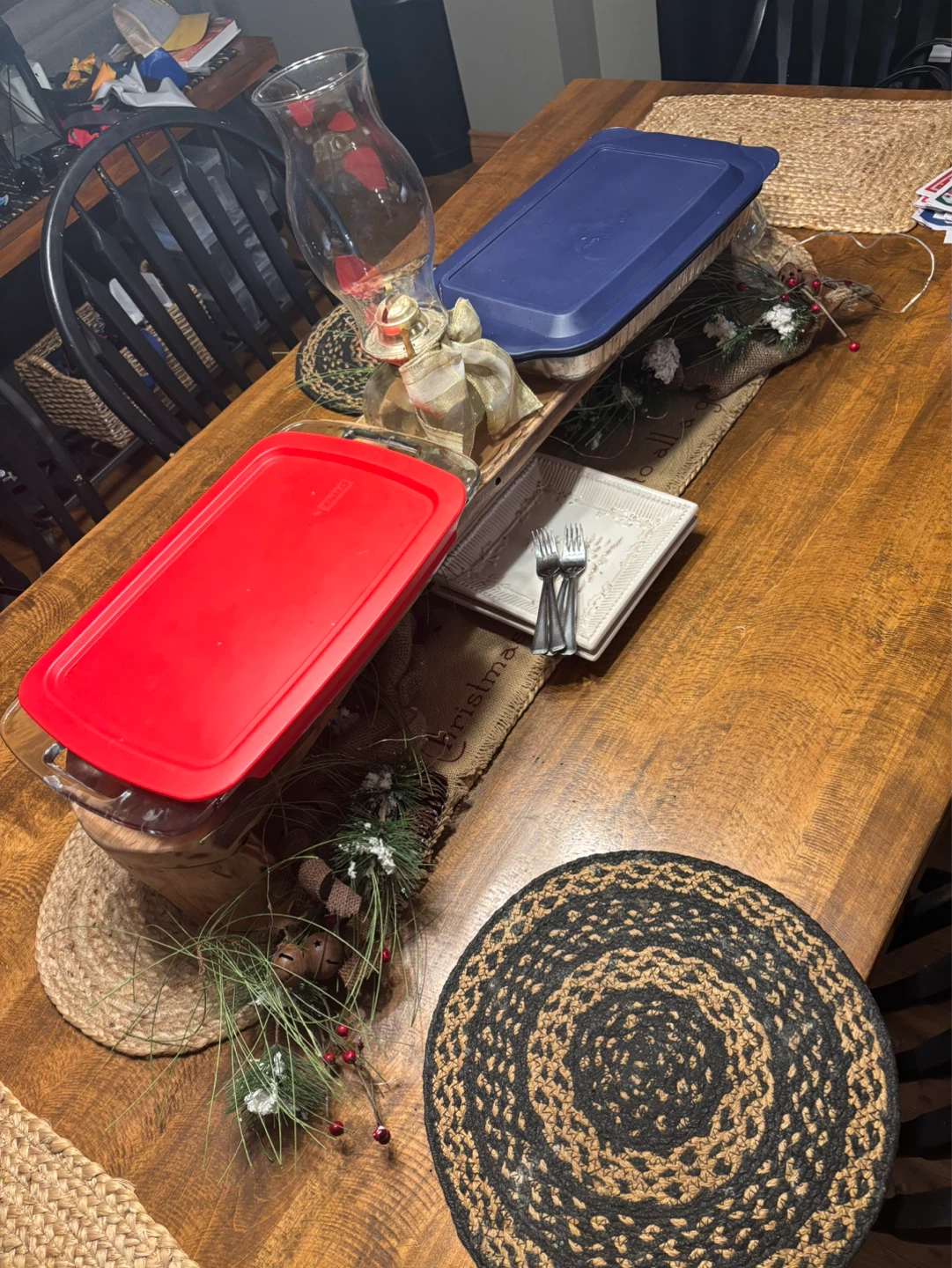 Live Edge Wooden Centerpiece with Christmas Decor - photo 4