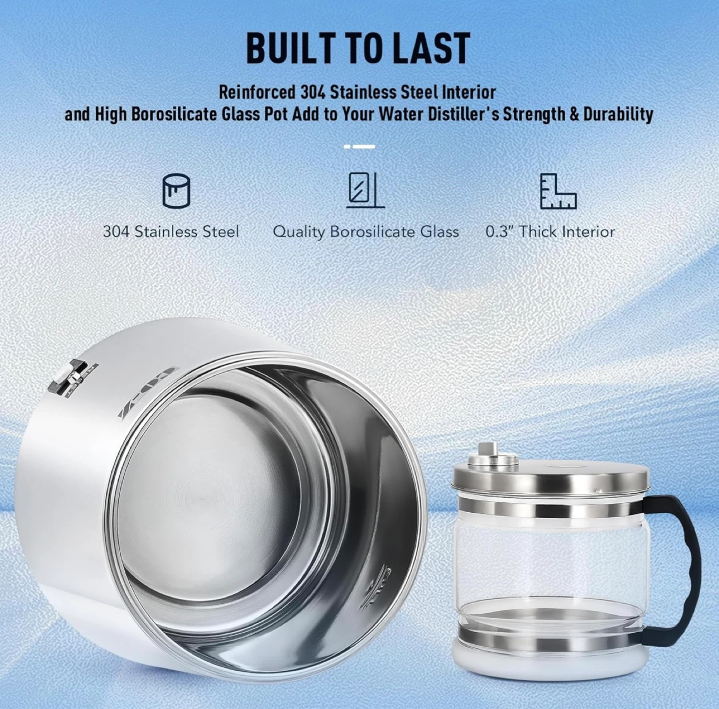 CO-Z Water Distiller 4L Stainless Steel with Glass Container - photo 3