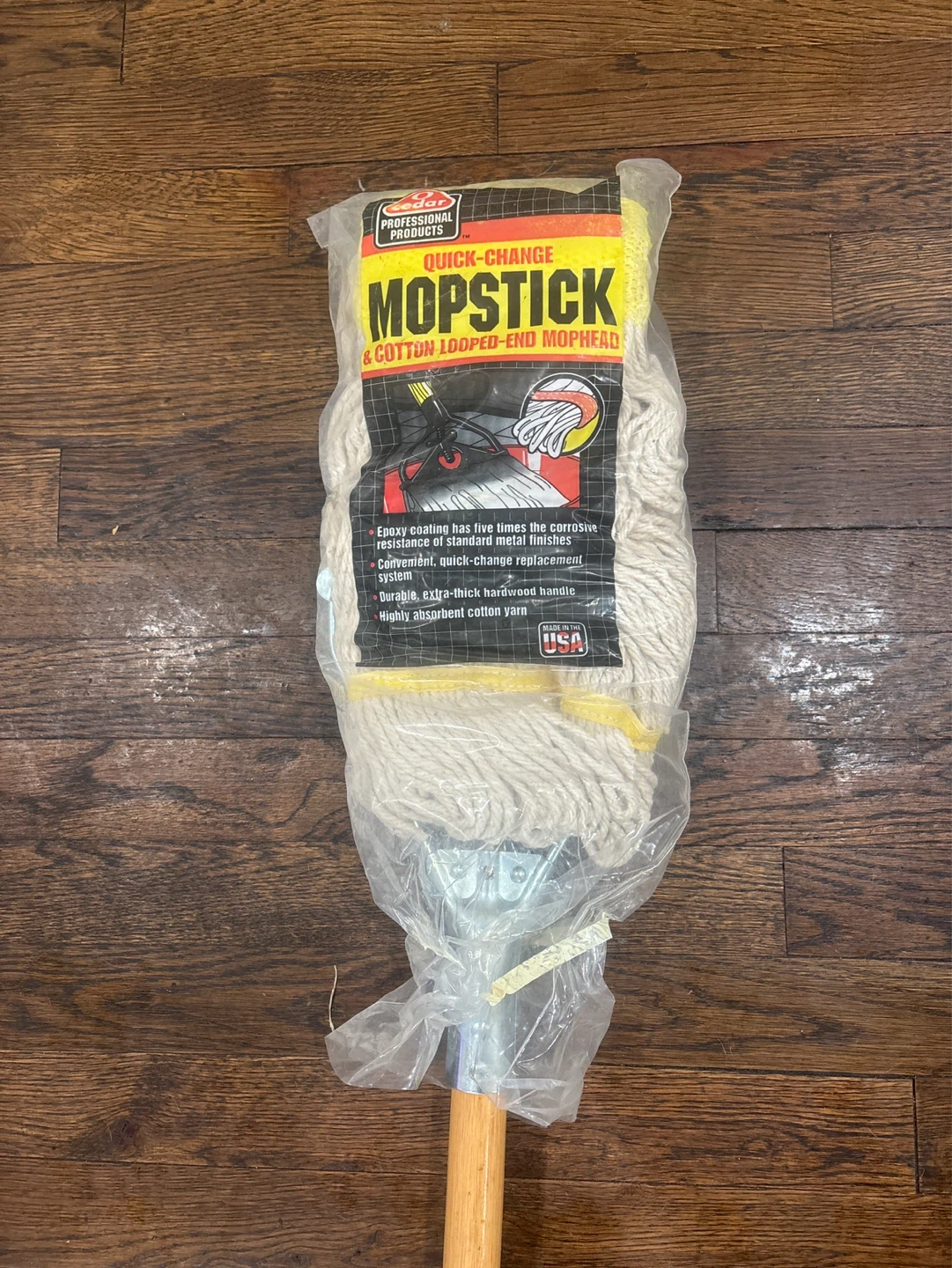 Cedar Professional Quick Mopstick & Cotton Looped-End Mophead - photo 4