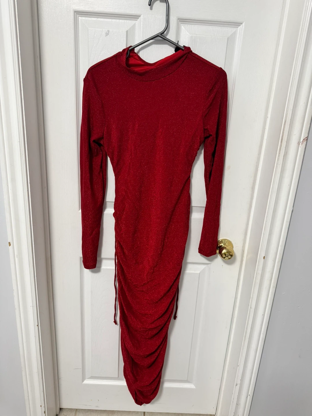 Yaya & Co. Red Ruched Sparkle Dress - photo 2