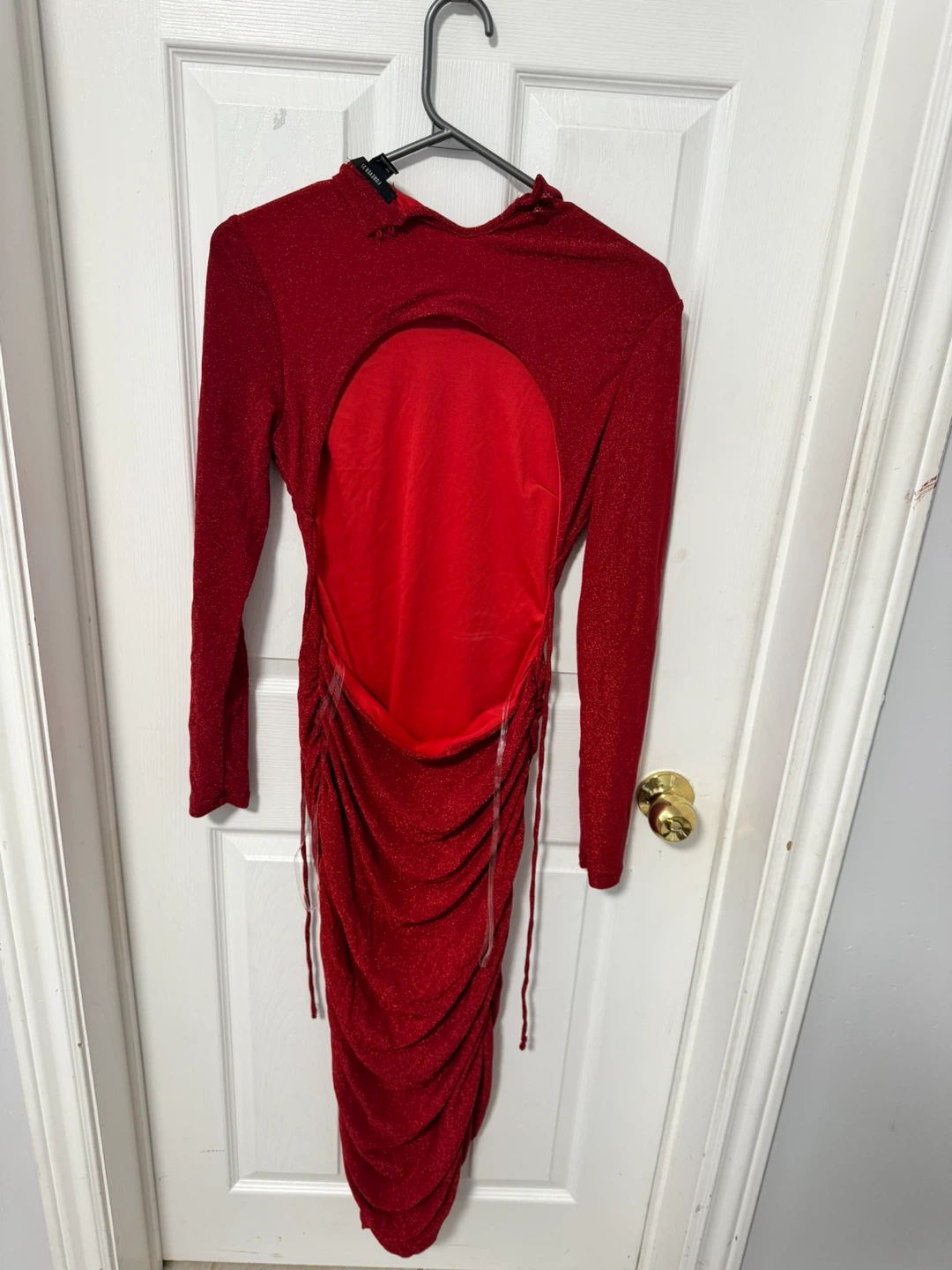 Yaya & Co. Red Ruched Sparkle Dress - photo 3