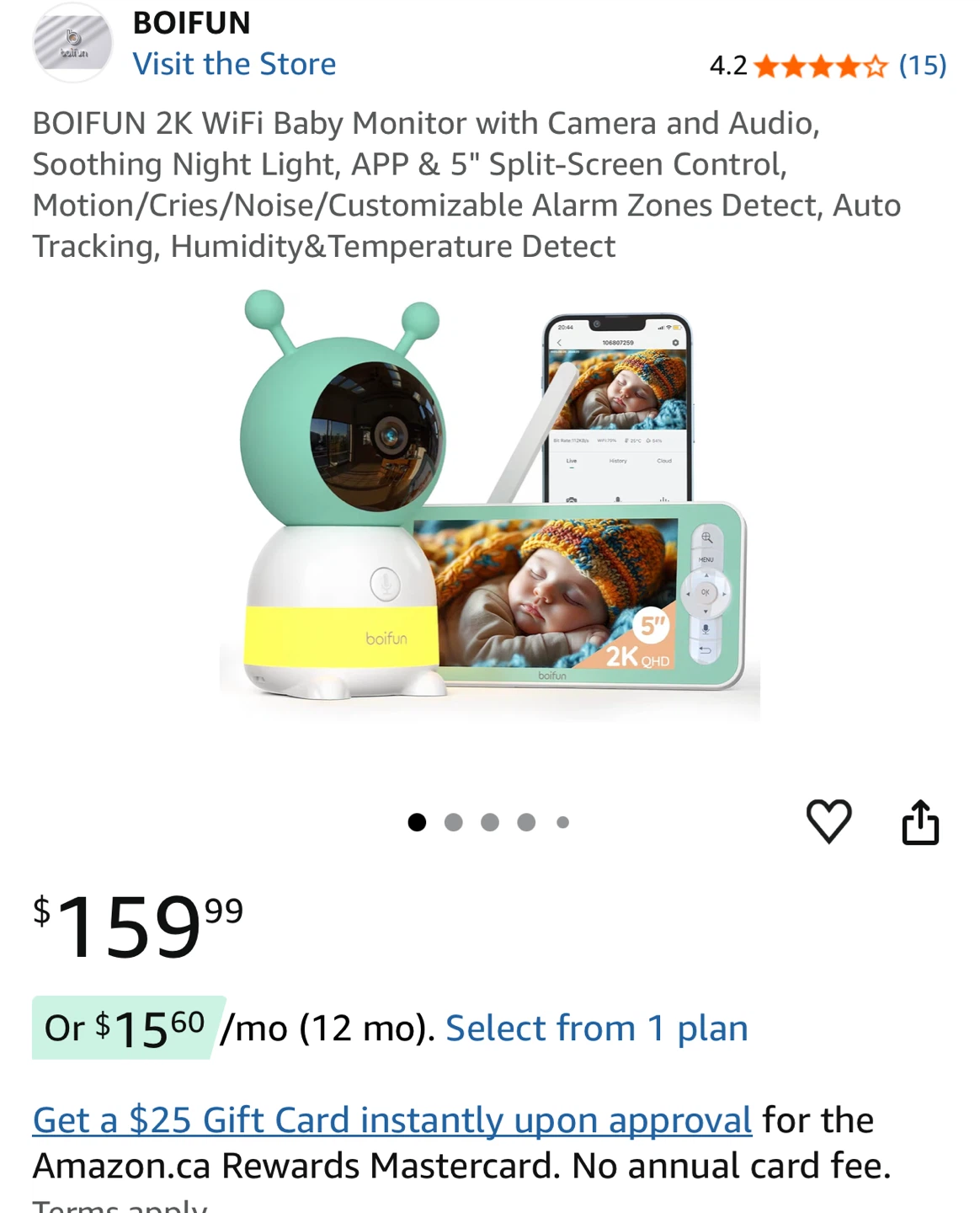 BOIFUN 2K WiFi Baby Monitor with Camera & Audio