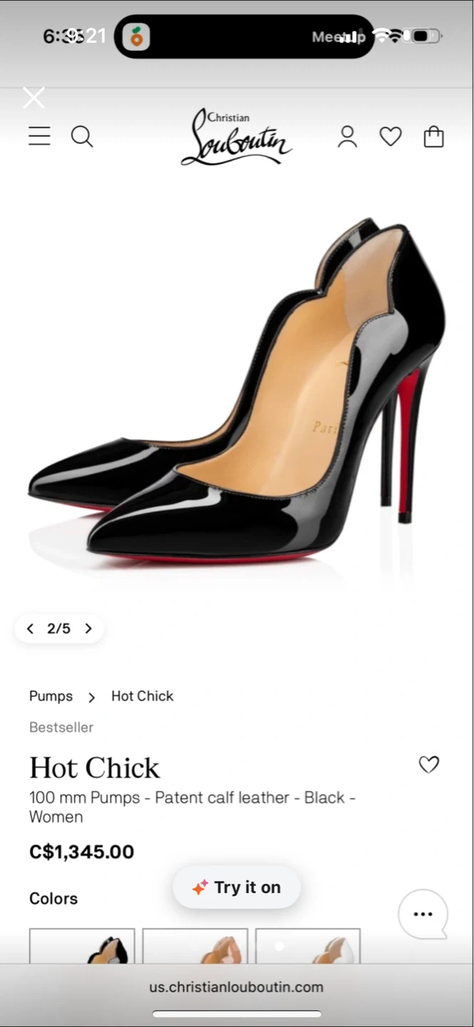 Christian Louboutin Hot Chick 100 Black Patent Pumps Size 37 - photo 3