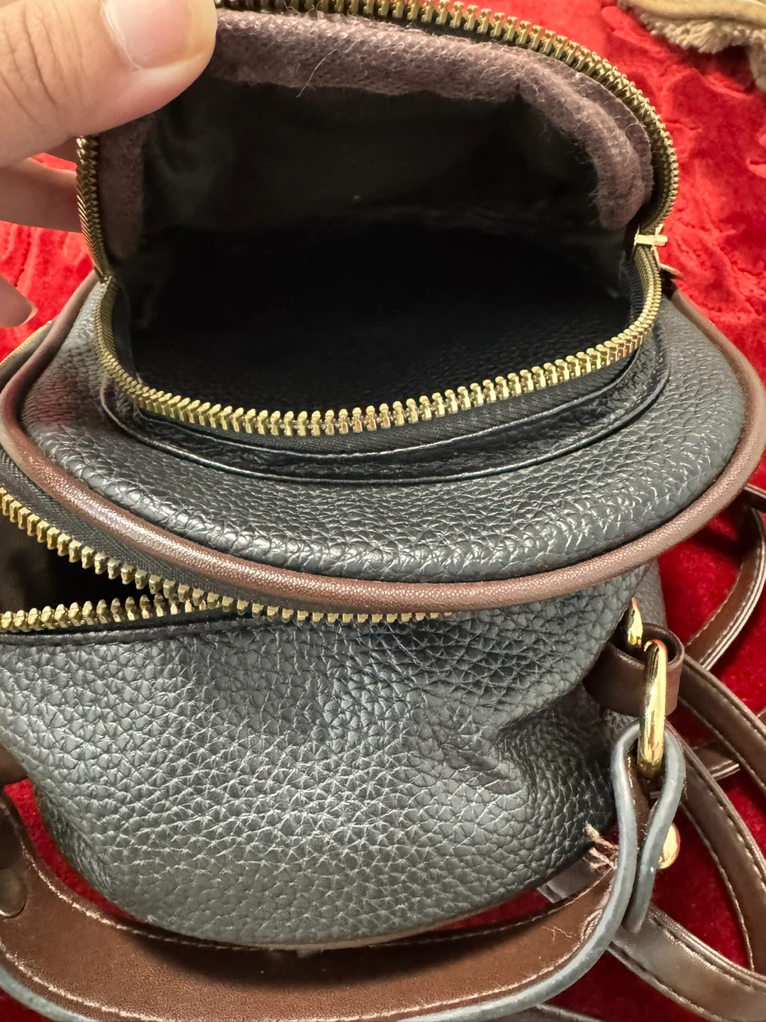 Black Mini Backpack with Bee Embellishment - photo 4