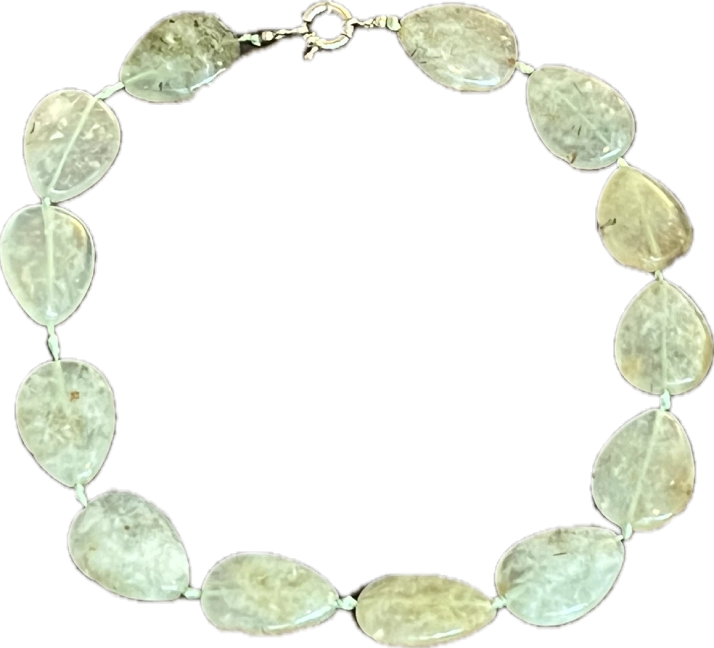 Light Green Natural Stone Leaf Necklace